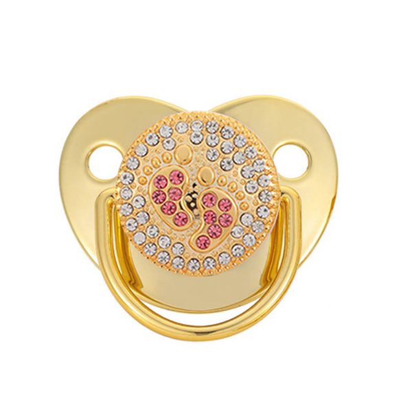 

baby pacifiers gold rhinestone diamond teether newborn teeth practice toys infant feeding pacifier b7293