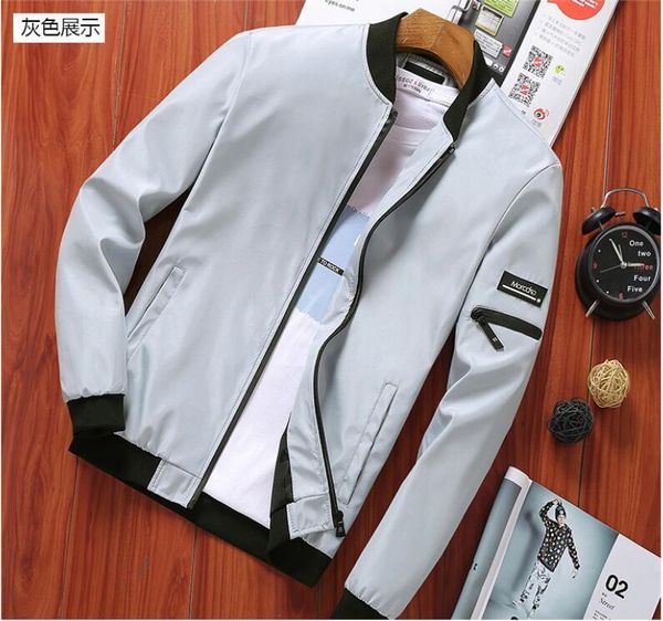 

spring autumn casual solid fashion slim men bomber jacket male baseball men's windbreaker coat jackets, Black;brown