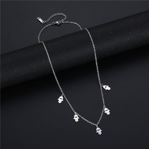 

chains simple bergamot necklace for ladies hip hop stainless steel clavicle, Silver