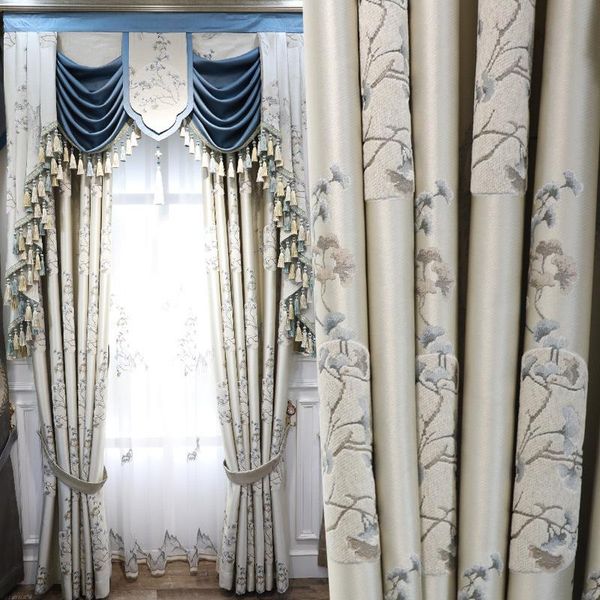 

luxury high-end embossed jacquard curtain fabric curtains for living dining room bedroom & drapes