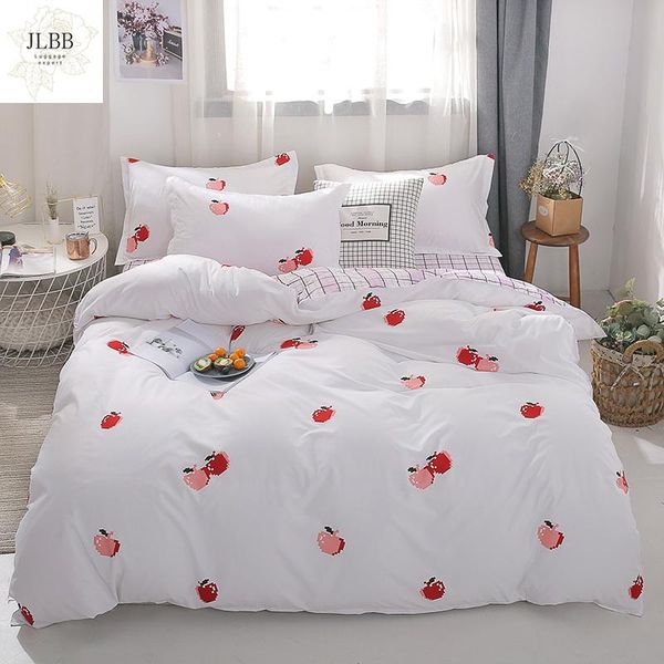 

bedding sets white cherry quilt cover pillowcase warm soft bed twin full  king duvet fruits bedclothes