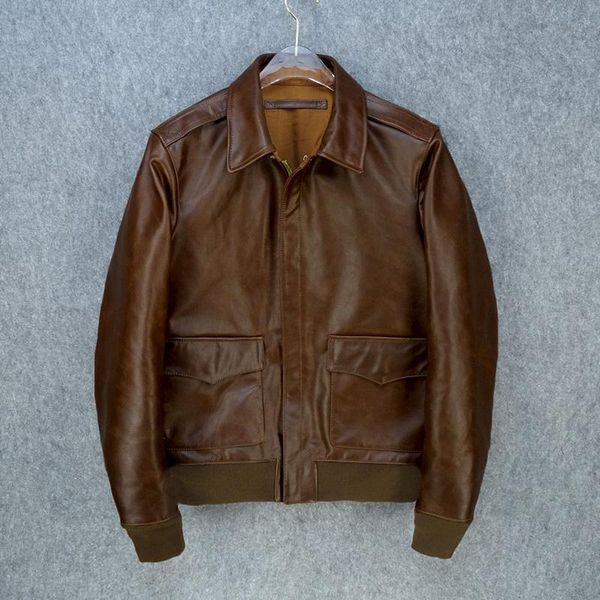 

.brand a2 style clothing,man's 100% genuine leather jacket,classic men's slim tanning coat,quality bomber & faux, Black