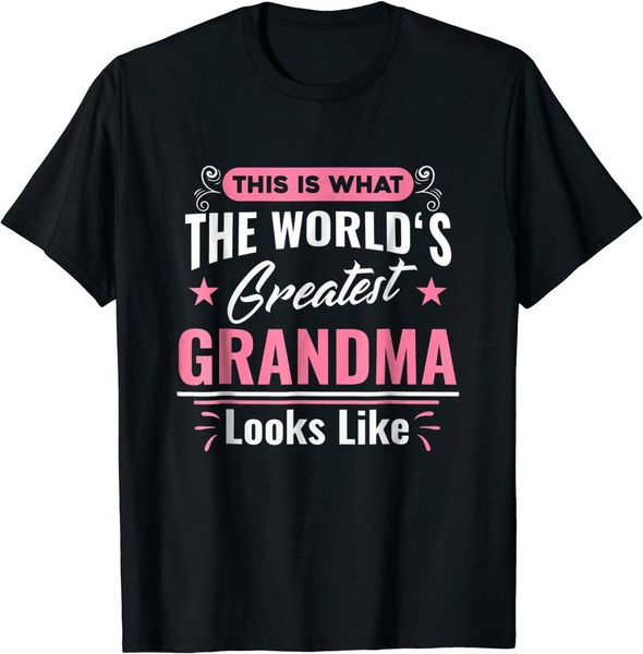 

what world's greatest grandma looks like mothers day t-shirt size s-5xl, White;black