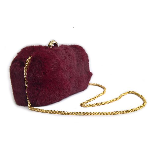 

2021 new ladies' dinner clip evening fashion rabbit hair bag