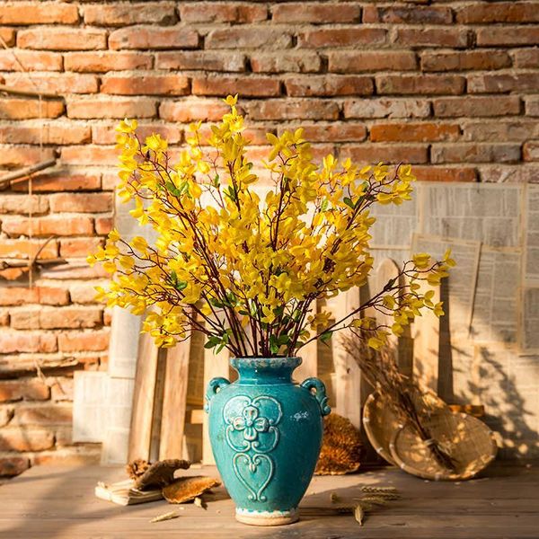 

decorative flowers & wreaths flower yellow long branch imitation forsythia artificial single home decoration silk clo