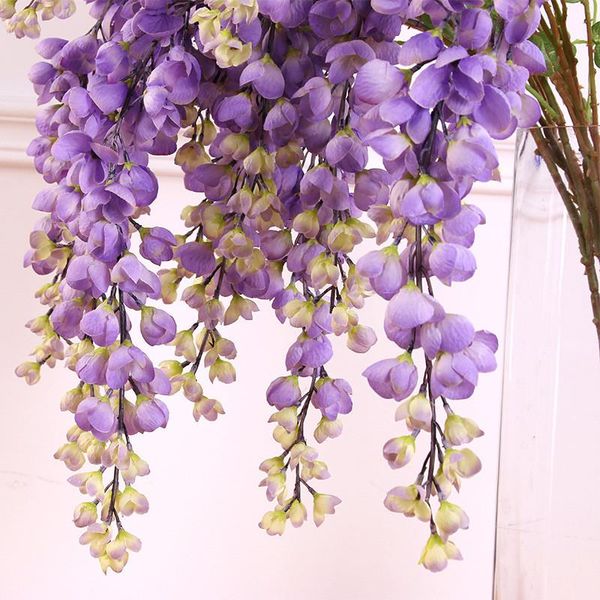 

decorative flowers & wreaths artificial vine garland wisteria rattan wall hanging string romantic wedding arch decoration fake ivy plants