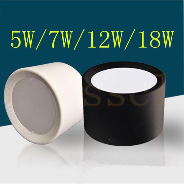 

downlights downlight smd5730 5w 7w 12w 18w ceiling surface mounted ac85-265v 110v/220v lamp led spot light driver
