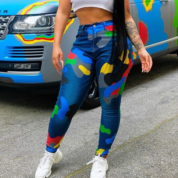 

pant camouflage print high waist women elastic summer slim sweatpants joggers leggings trousers bodycon pencil pants, Black;white