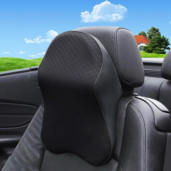 

seat cushions car neck pillow headrest pad memory cotton foam head rest travel support breathable mesh