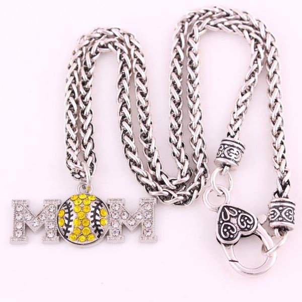 

baseball collares pave crystal heart charm necklace by sports retail center pendant necklaces, Silver