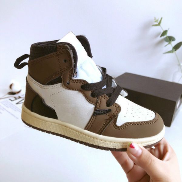 

infant baby boy toddler kids jumpman 1 high og boots shoes designer toddler baskets enfants sneakers trainers, Black