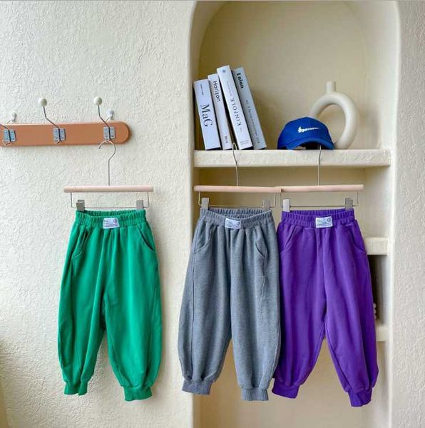 

trousers 2021 style girls boys pants cotton autumn fashion kids long 3-8t yu994, Blue