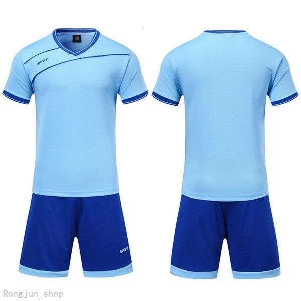 

2021 soccer jersey sets smooth royal blue football sweat absorbing and breathable children's training suit 001 4301, Black