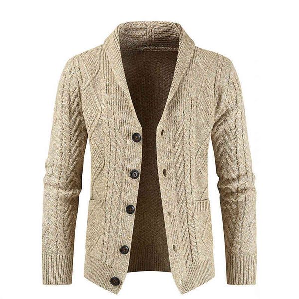 

fashion jacket trendy men's knitted long sleeve with breasted lapel, Black;brown
