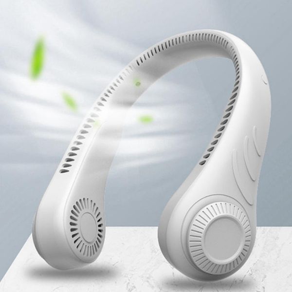 

electric fans bladeless neck cooling fan usb rechargeable handsfor outdoors traveling summer air conditioner mini portable