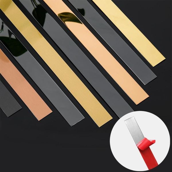 

wall stickers self adhesive gold mirror tile edge banding living room bedroom tv back hanging diy art decoration strip