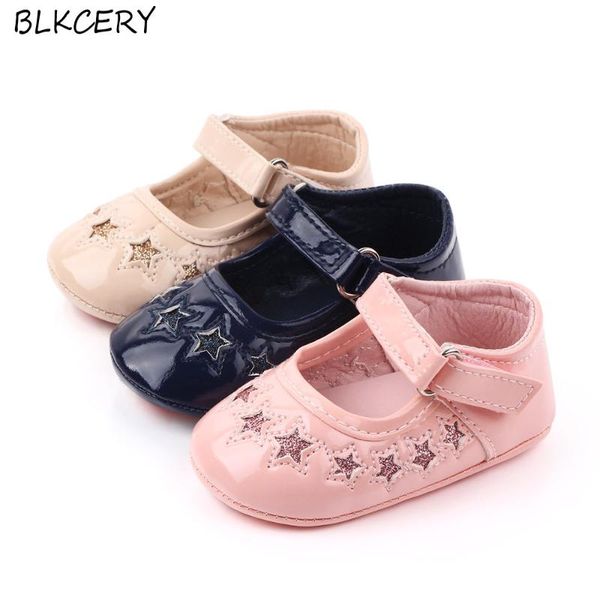 

born baby girl shoes toddler leather moccasins first walker casual stars loafers infant solid doll for learning walking walkers