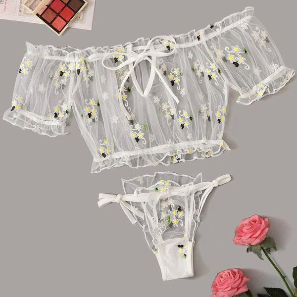 

bras sets perspective bra lingerie set women embroidery lace bowknot strapless thong underwear sleepwear lenceria, Red;black