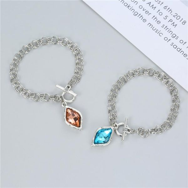 

sandrine fashion jewelry chain ot button square crystal friends diy charm couple birthday lady female cute romantic bracelets, Golden;silver