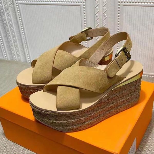 

thick bottom sandals women suede chunky shoes platform slides high heels summer beach design shoe woman dress, Black