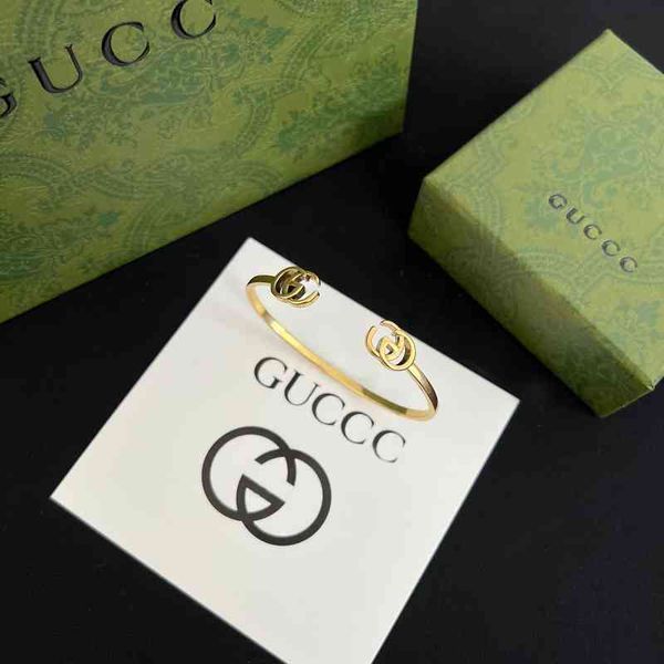 

2023 designer new gujia double letter female brass version fashion bracelet, Black