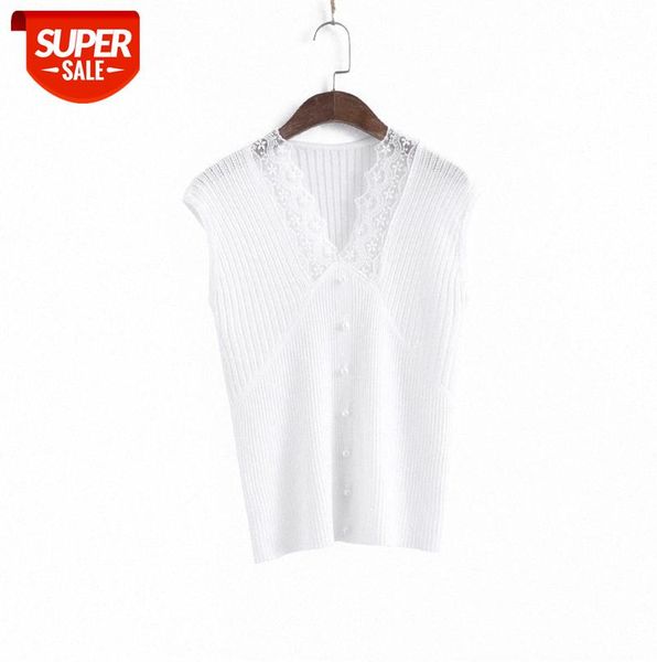 

lizhi qixia korean version of the thin v-neck lace sleeveless pullover sweater women western style vest 110592 #rn6k, Black;gray