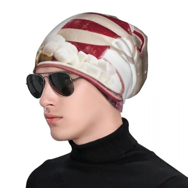 

beanies cocoa chocolate candy cane mug snow holiday men women's knit hat