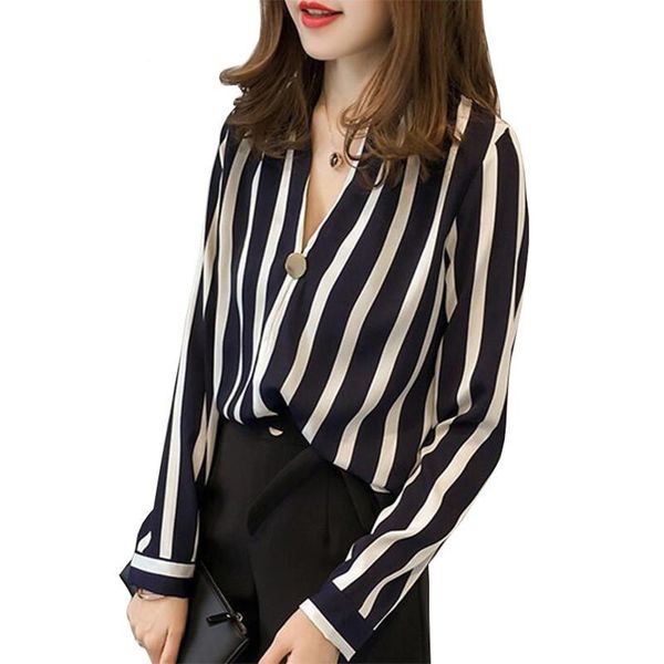 

softu casual women long sleeve shirts blouse summer red blue striped v neck loose fashion lady blusas women's blouses &, White