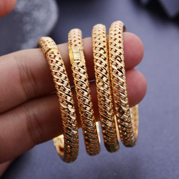 4 pezzi possono aprire braccialetti etiopi Dubai color oro per 3-6 anni ragazze ragazzi bambini braccialetti africani regali di nozze per feste braccialetto