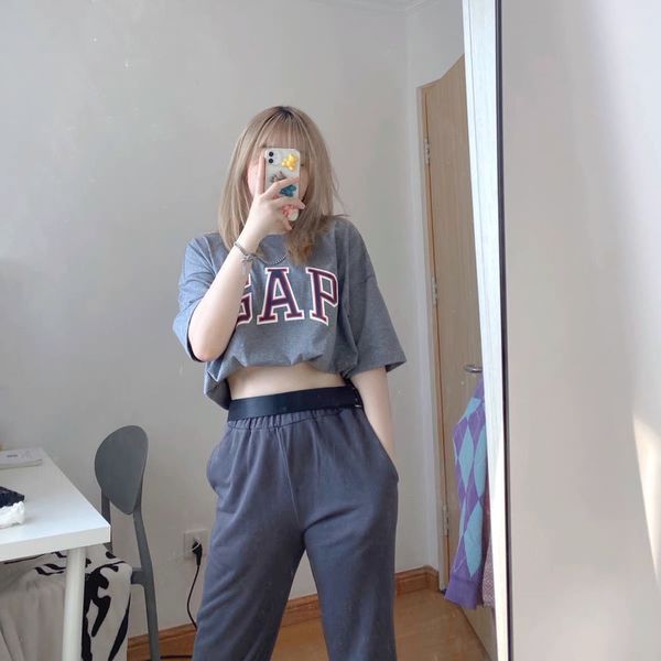 

luxury brand t shirt 2021 summer new g/ap short sleeve women's round neck embroidered cotton t-shirt loose casual couple, White;black