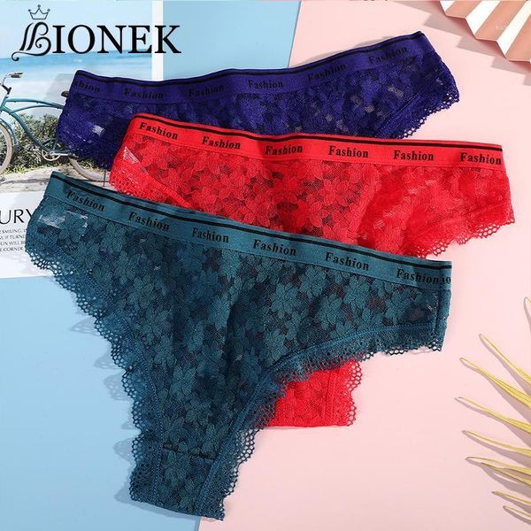 

women's panties bionek ladies thong japanese girls hollow lace low-waist see-through underwear s-l, Black;pink