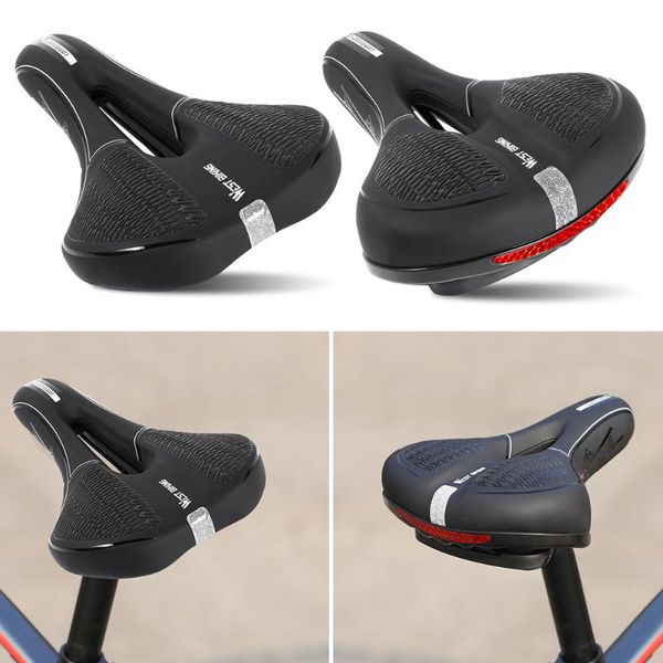 

bike saddles west biking saddle reflective cushion pu leather soft comfortable mtb road cycling seat shockproof bicycle