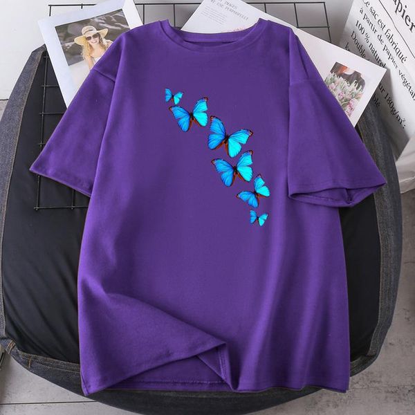 

women's t-shirt camisetas female butterfly cartoon short sleeve woman's t-shirts fashion o-neck tees hip hop streetwear clothin, White