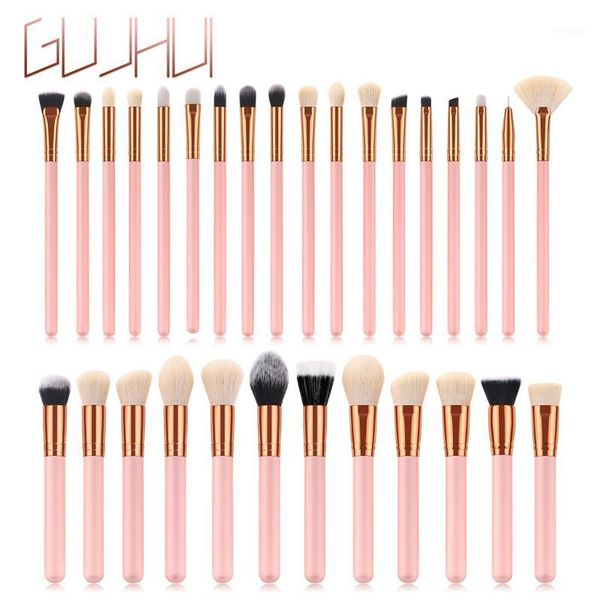 

pink wooden cosmetic makeup brush foundation powder eyeshadow brush1