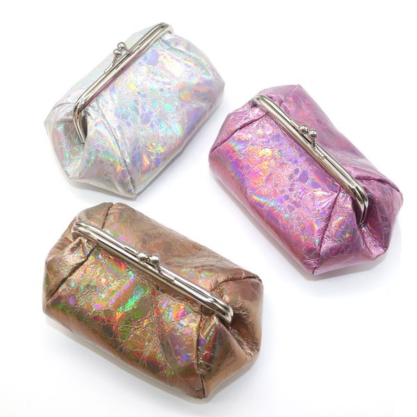

creative large capacity kawaii laser purse wallet student small cosmetic bag wholesale cool colorful coin purse, Red;black