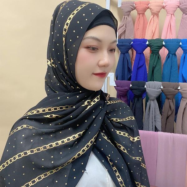 

ethnic clothing fashion bronzing shawls black hijab shinny gold glitter scarf headscarf wrap color hijabs, Red