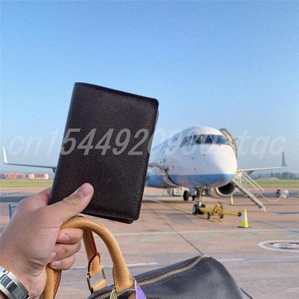 

card holders selling design travel passport holder men/women's fashion portable wallet cover with box, Brown;gray