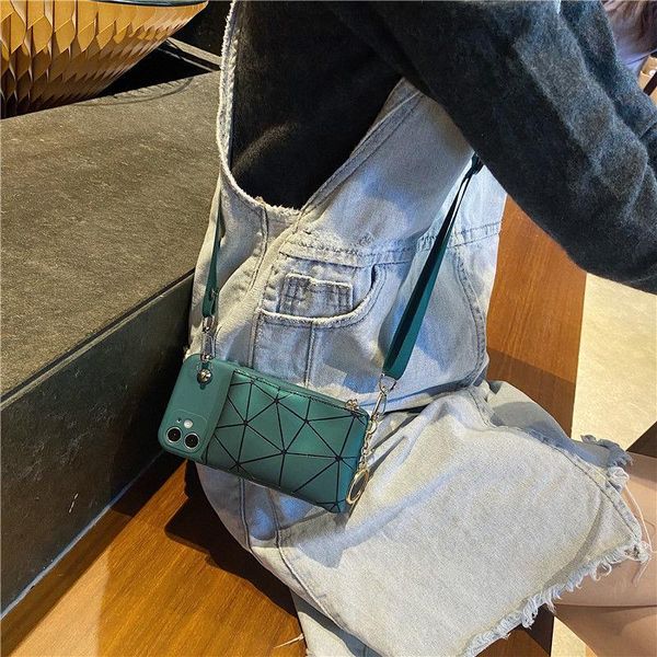 

card holders zipper coin purse apple 12 mobile phone case 11pro with lanyard iphonex anti-drop cover 8plus soft 7 miyake xr, Brown;gray