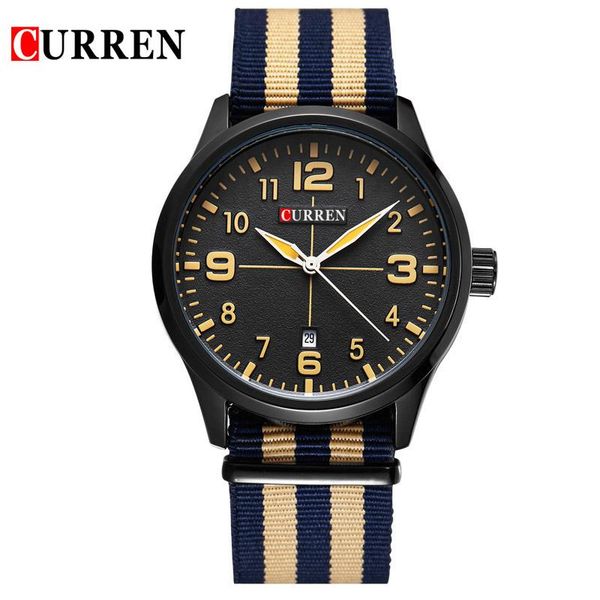 

listing fashion men sports watch waterproof quartz men's nylon strap multi-function relogio masculino wristwatches, Slivery;brown