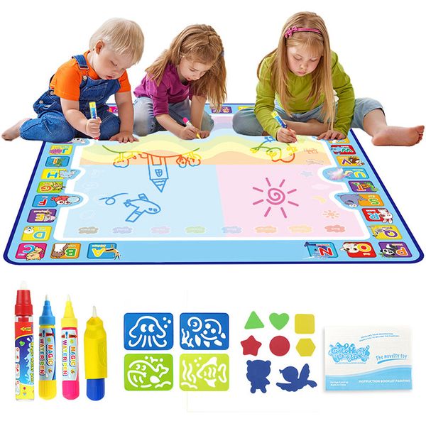 

Large Childrens Magic Water Drawing Board Coloring Graffiti Carpet Creative Water Canvas Magic Pen and Stamp Painting Toy Gift