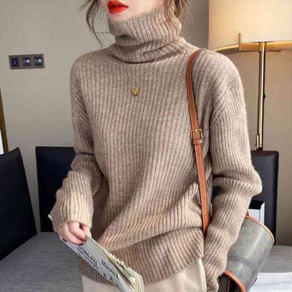

womens turtleneck autumn winter sweaters for women fashion khaki black basic pull vintage femme knit woman jumper, White;black