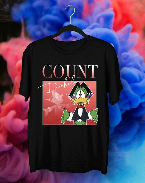 

count duckula cartoon t-shirt 90s retro vintage t-shirt gift idea for fan, White;black