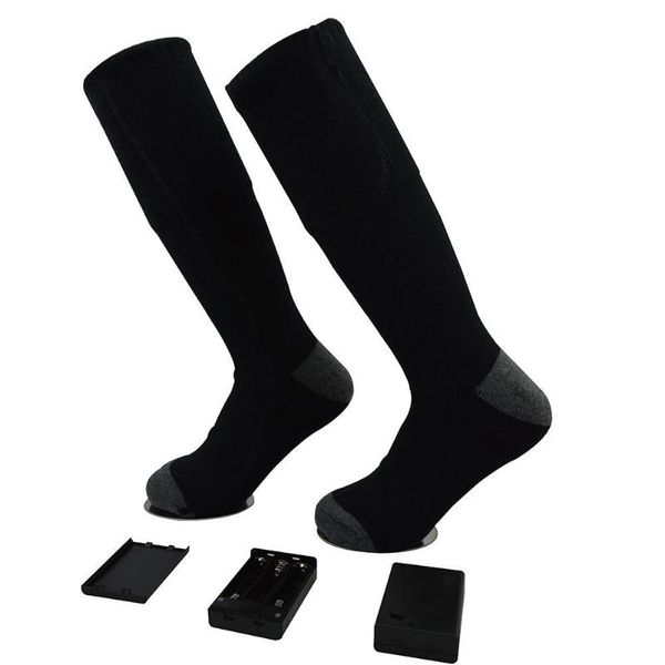 

sports socks winter heating sock washable electric heated stockings battery power outdoor sport for ridding hiking, Black