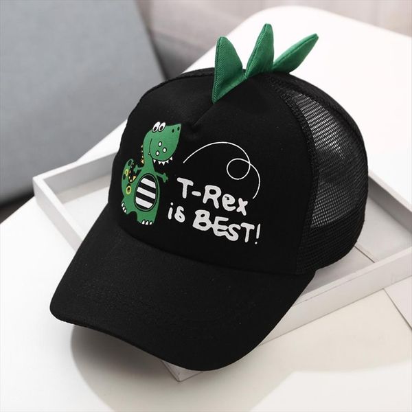 

kids dinosaur embroidered cap fashion baseball peaked cotton hat adjustable caps baby boys girls mesh hats, Blue;gray