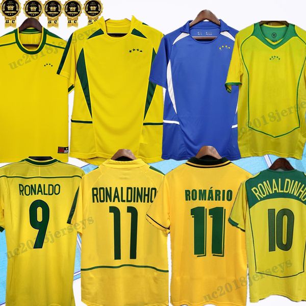 1998 BAXI maglie da calcio 2002 magliette retrò Carlos Romario Ronaldo Ronaldinho 2004 camisa de futebol 1994 BraziLS 2006 1982 RIVALDO ADRIANO 1988 2000 1957 2010
