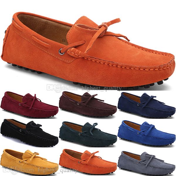 

064 new fashion mens casual shoes leather british style spring couple genuine peas scrub men drive lazy man overshoes outdoor comfortable br, Black