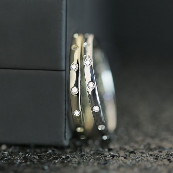 

casual stylish simple design ring female fashion euro selling channel setting engagement jewelry present for lover wedding rings, Slivery;golden
