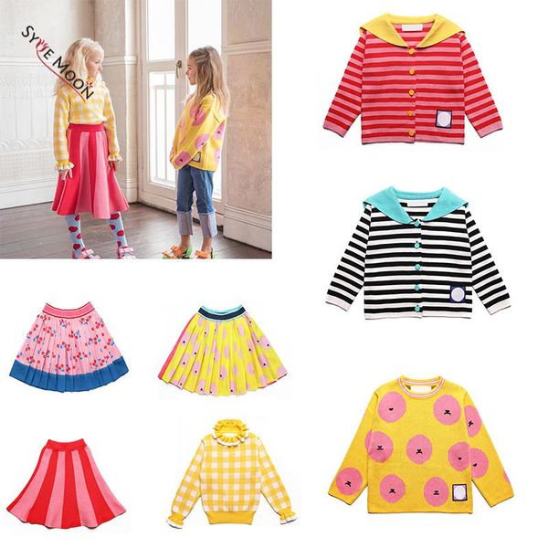 

kids sweaters 2021 autumn winter korean brand boys girls stripe cardigan baby children de p cotton outwear clothes pullover, Blue