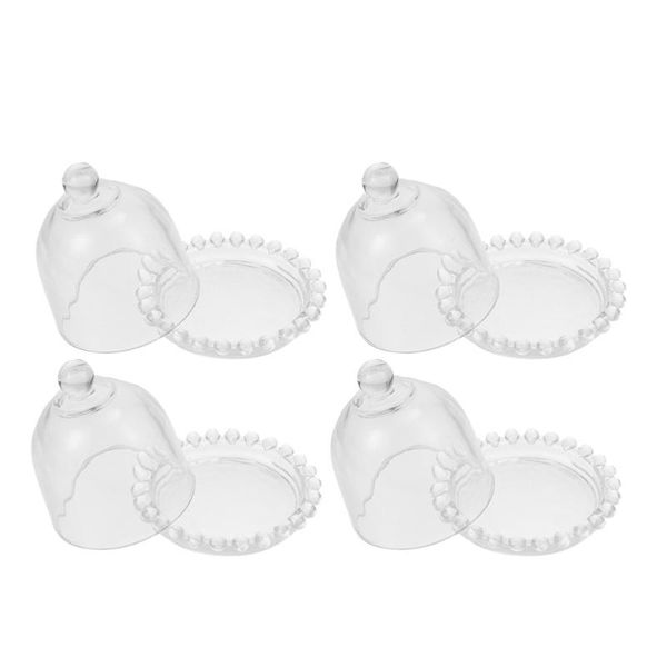 

dishes & plates 4pcs practical dust covers insect-proof dish transparent tents