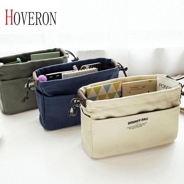 

canvas purse organizer bag insert with compartments makeup handbag organizador trousse maquillage femme cosmetic bags & cases